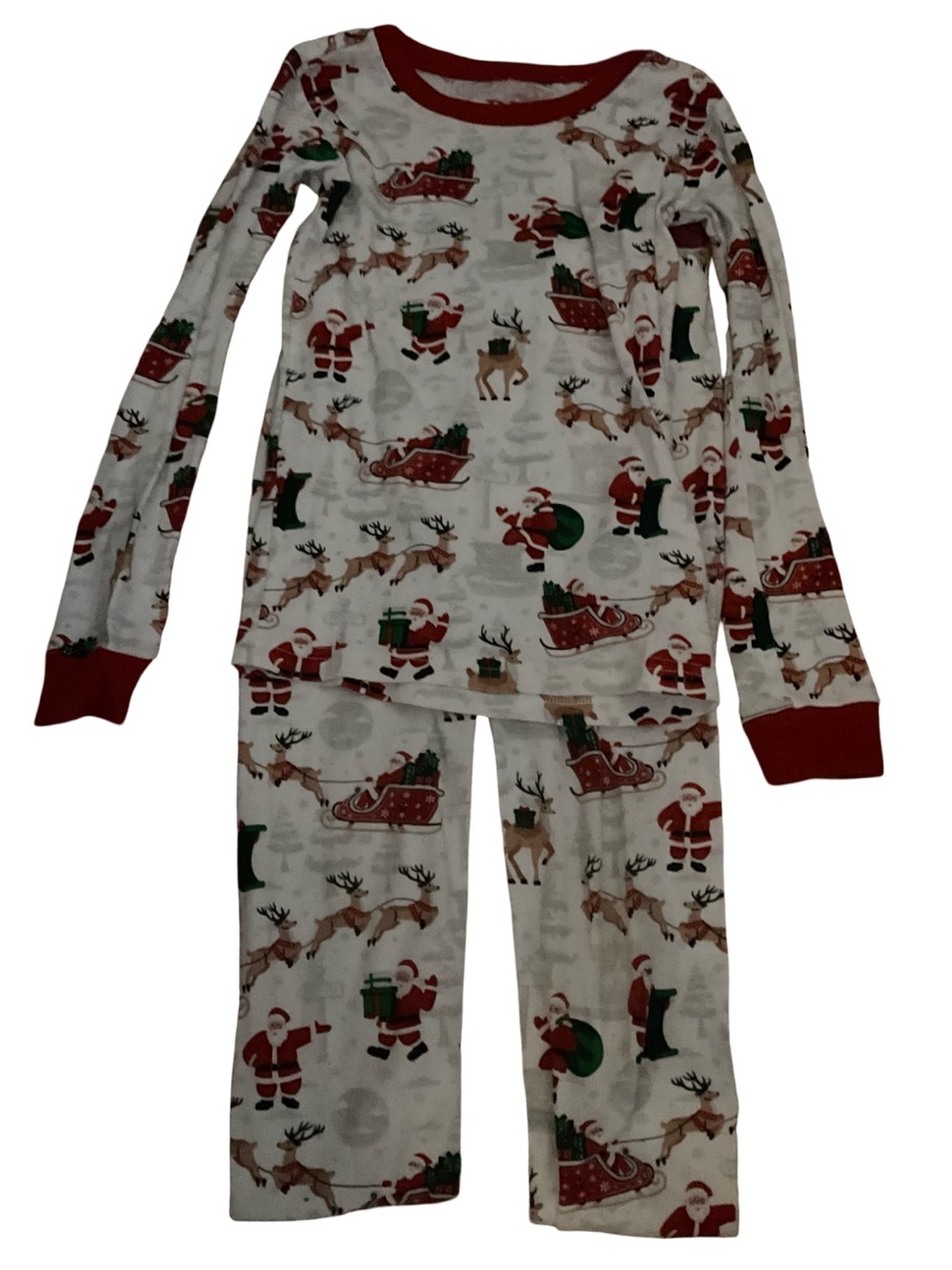 The Children’s Place Boys 4T Christmas Pajama Set Santa Reindeer 2 Piece PJs